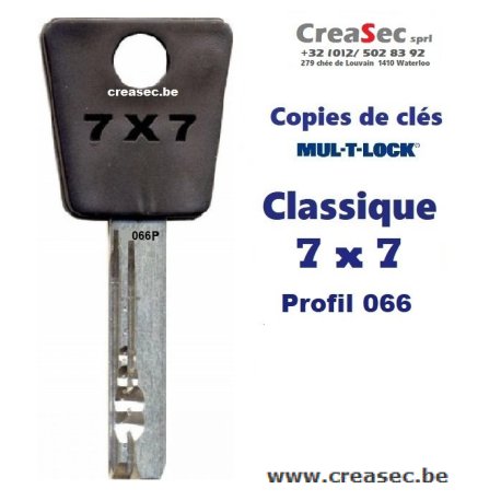 copie cle Mul-T-Lock 7X7 profil 066